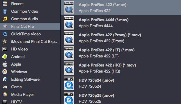 Convert Panasonic AJ-PX800 MXF files to FCP X ProRes MOV on Mac