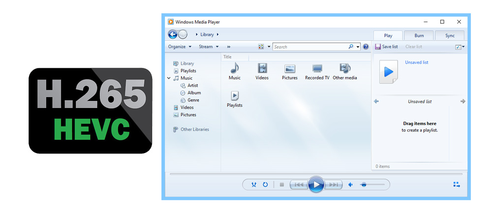 play H.265/HEVC MP4 in Windows Media Player 12